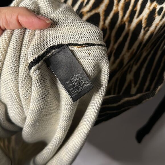 Vince Camuto Animal Print Sweater Dress Black Brown Beige Size Small - Picture 8 of 8